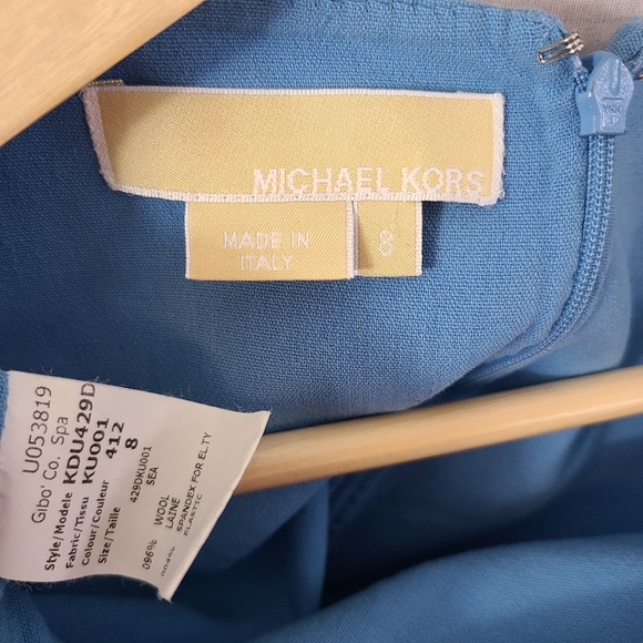 Michael Kors Italy Blue Square Neck Sheath Dress - Picture 3 of 7